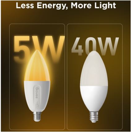 SADA 2x LED RGBWW Stmívatelná žárovka E14/5W/230V 2700-6500K Wi-Fi - Govee