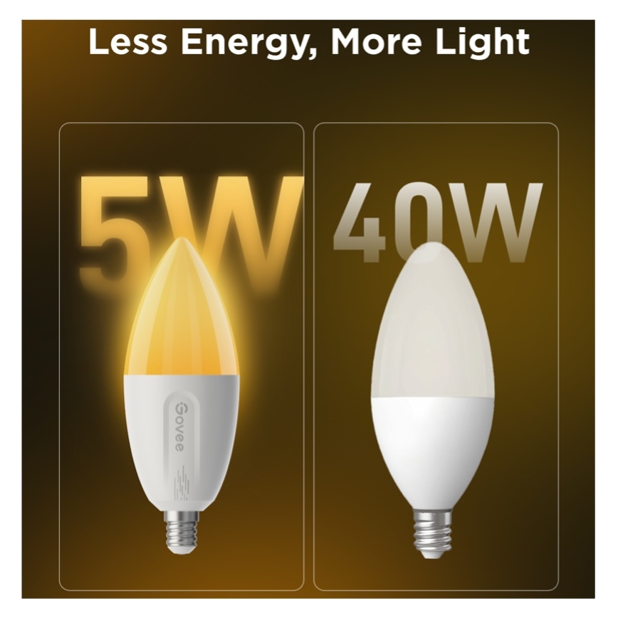 SADA 2x LED RGBWW Stmívatelná žárovka E14/5W/230V 2700-6500K Wi-Fi - Govee
