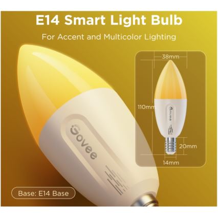 SADA 2x LED RGBWW Stmívatelná žárovka E14/5W/230V 2700-6500K Wi-Fi - Govee