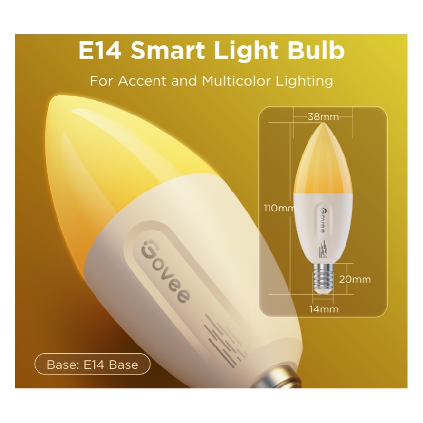 SADA 2x LED RGBWW Stmívatelná žárovka E14/5W/230V 2700-6500K Wi-Fi - Govee