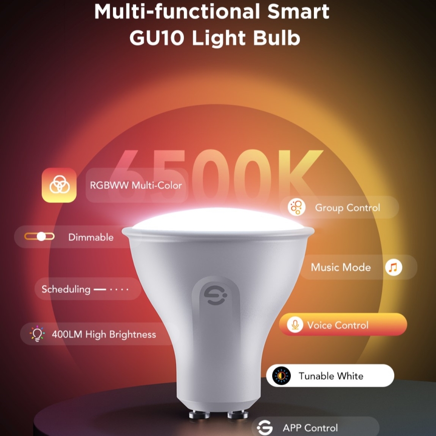 SADA 2x LED RGBWW Stmívatelná žárovka GU10/4,8W/230V 2700-6500K Wi-Fi - Govee