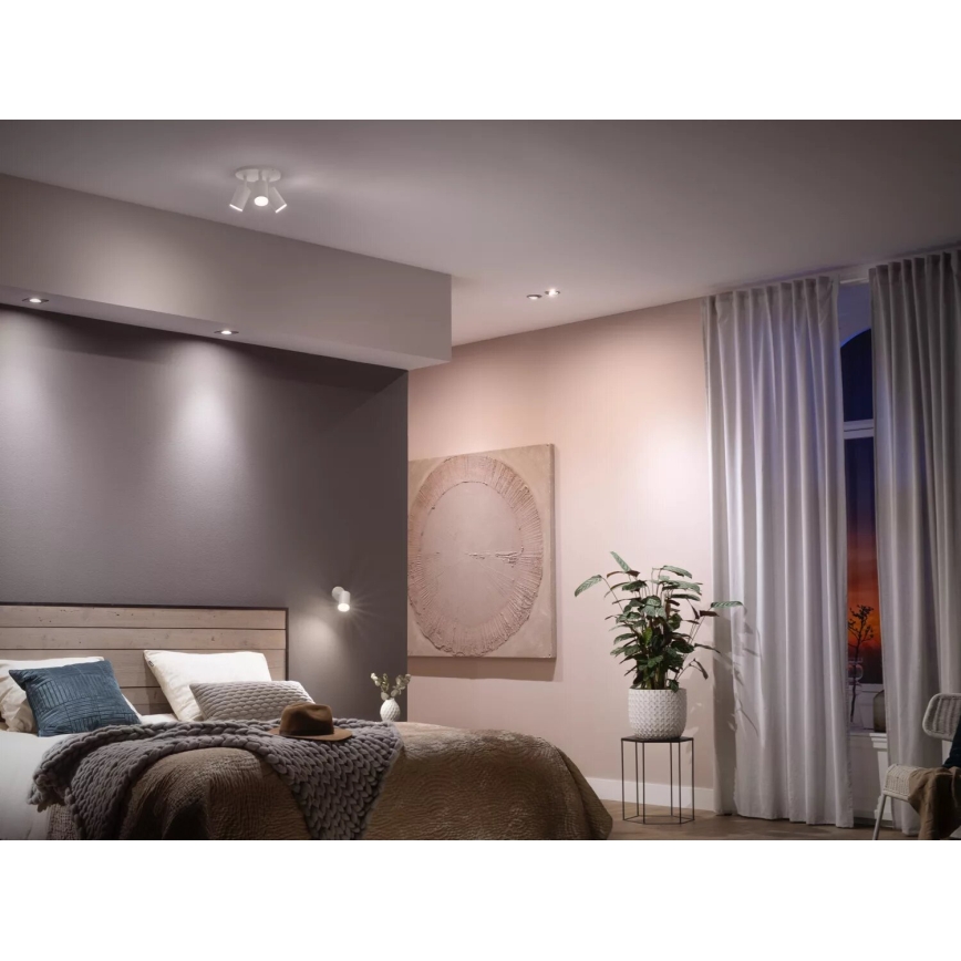 SADA 2x LED Stmívatelná žárovka Philips Hue WHITE AMBIANCE GU10/4,2W/230V  2200-6500K + dimmer switch