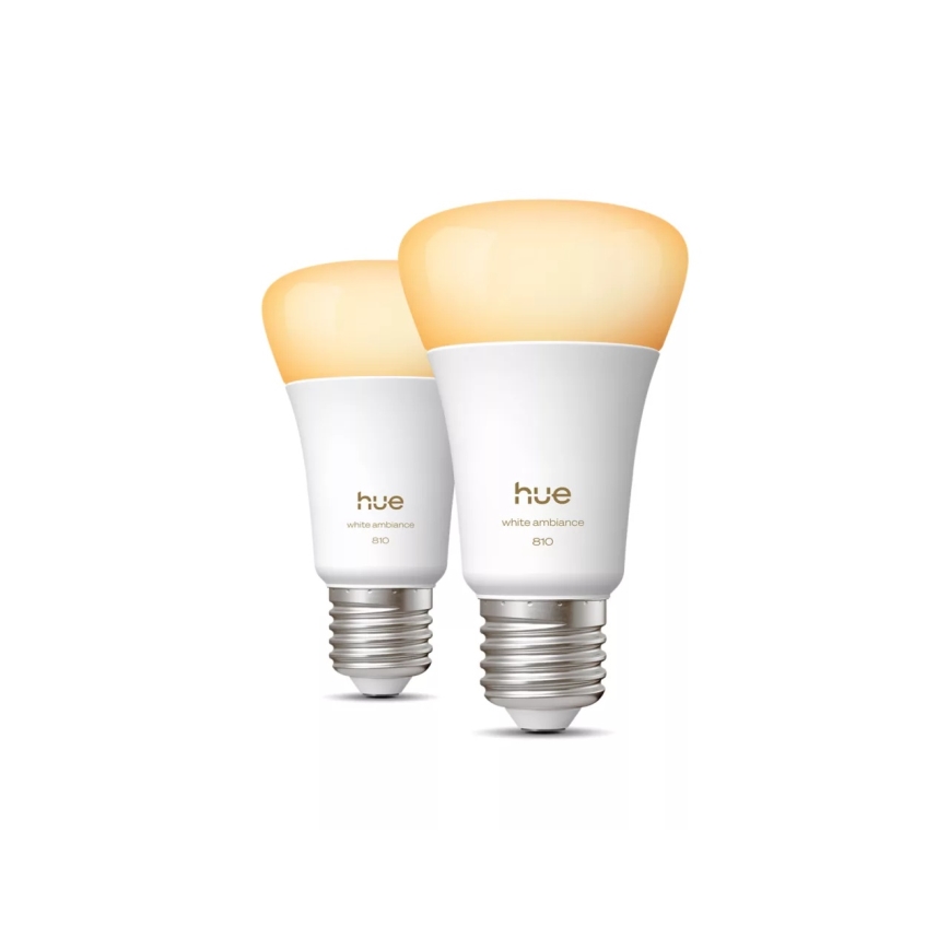 SADA 2x LED Stmívatelná žárovka Philips Hue WHITE AMBIANCE E27/6W/230V 1000-20000K