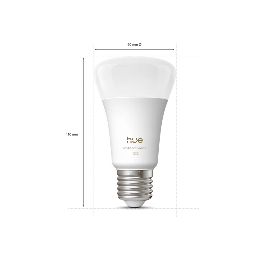 SADA 2x LED Stmívatelná žárovka Philips Hue WHITE AMBIANCE E27/8,1W/230V 1000-20000K