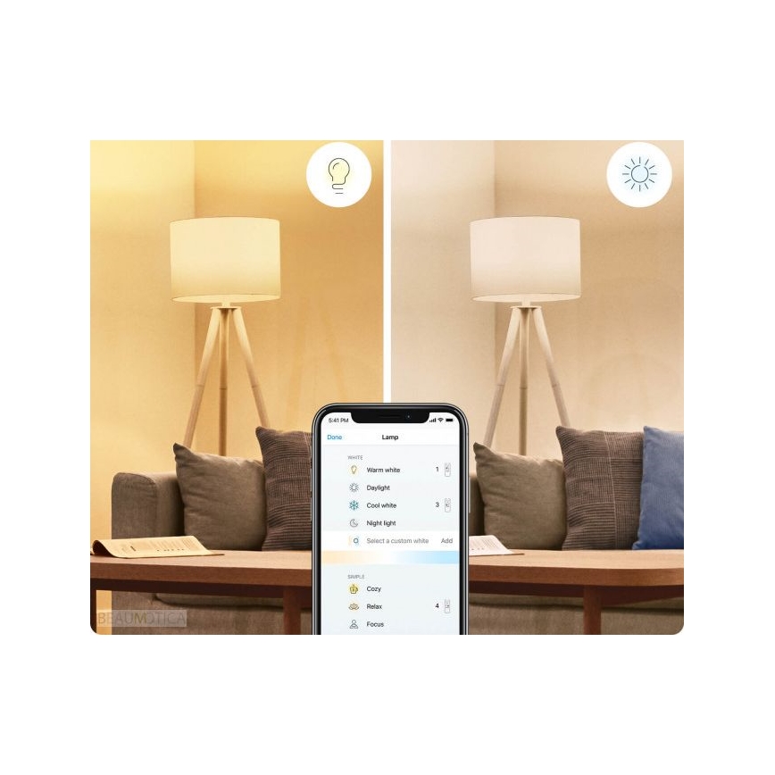 SADA 2x LED Stmívatelná žárovka A60 E27/8W/230V 2700-6500K CRI 90 Wi-Fi - WiZ