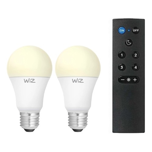 SADA 2x LED Stmívatelná žárovka A60 E27/9W/230V 2700K Wi-Fi + dálkové ovládání - WiZ