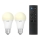 SADA 2x LED Stmívatelná žárovka A60 E27/9W/230V 2700K Wi-Fi + dálkové ovládání - WiZ
