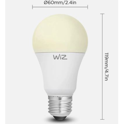 SADA 2x LED Stmívatelná žárovka A60 E27/9W/230V 2700K Wi-Fi + dálkové ovládání - WiZ