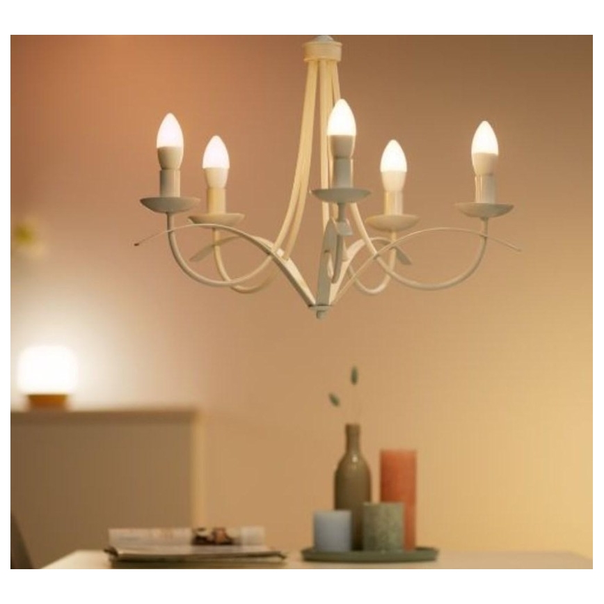 SADA 2x LED Stmívatelná žárovka C37 E14/4,9W/230V 2700-6500K CRI 90 Wi-Fi - WiZ