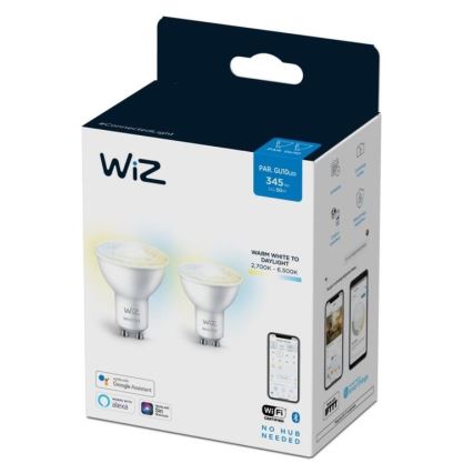 SADA 2x LED Stmívatelná žárovka PAR16 GU10/4,7W/230V 2700-6500K CRI 90 Wi-Fi - WiZ