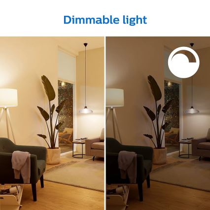 SADA 2x LED Stmívatelná žárovka Philips A60 E27/8W/230V Wi-Fi
