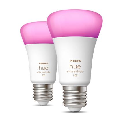 SADA 2x LED Stmívatelná žárovka Philips Hue White And Color Ambiance A60 E27/6,5W/230V 2000-6500K