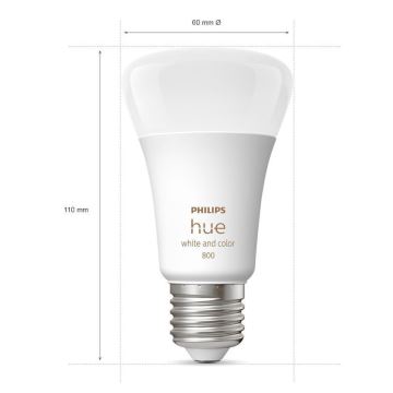 SADA 2x LED Stmívatelná žárovka Philips Hue White And Color Ambiance A60 E27/6,5W/230V 2000-6500K