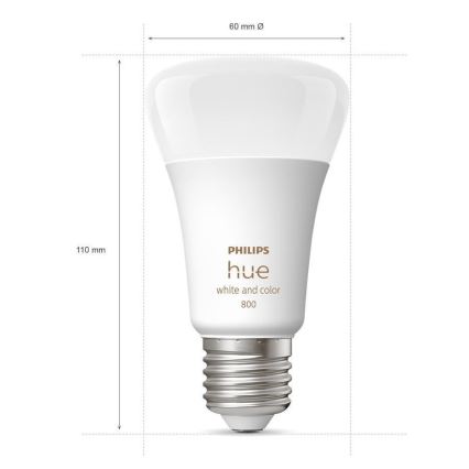 SADA 2x LED Stmívatelná žárovka Philips Hue White And Color Ambiance A60 E27/9W/230V 2000-6500K