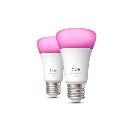 SADA 2x LED Stmívatelná žárovka Philips Hue WHITE AND COLOR AMBIANCE E27/8,1W/230V 1000-20000K