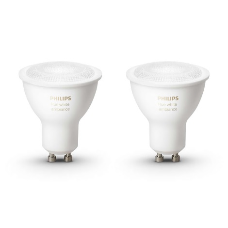 SADA 2x LED stmívatelná žárovka Philips Hue WHITE AMBIANCE 2xGU10/5,5W 2200-6500K