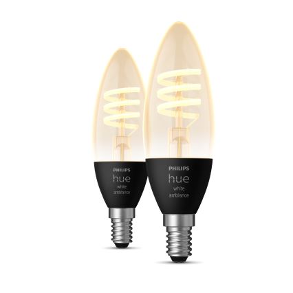 SADA 2x LED Stmívatelná žárovka Philips Hue WHITE AMBIANCE E14/4,6W/230V