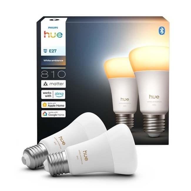 SADA 2x LED Stmívatelná žárovka Philips Hue WHITE AMBIANCE E27/6W/230V 1000-20000K