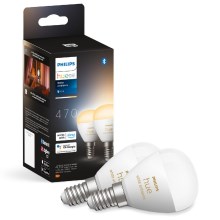 SADA 2x LED Stmívatelná žárovka Philips Hue WHITE AMBIANCE P45 E14/5,1W/230V 2200-6500K