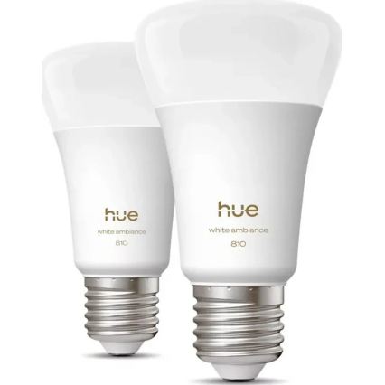 SADA 2x LED Stmívatelná žárovka Philips Hue WHITE E27/7W/230V 2700K