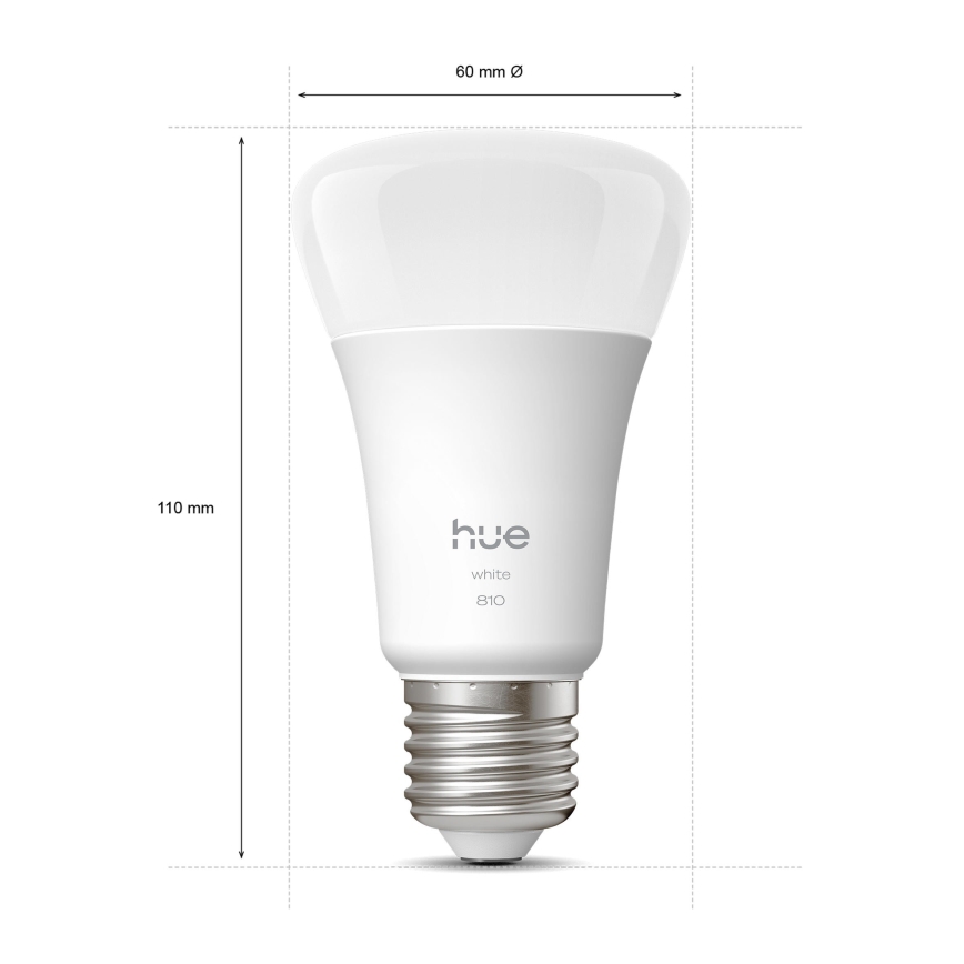 SADA 2x LED Stmívatelná žárovka Philips Hue WHITE E27/7W/230V 2700K