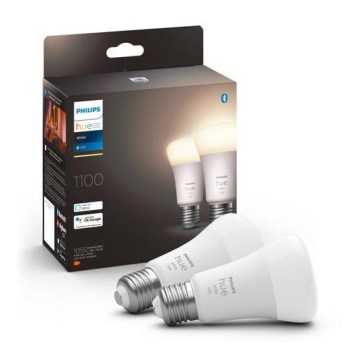 SADA 2x LED Stmívatelná žárovka Philips Hue WHITE E27/9,5W/230V 2700K