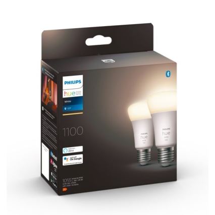 SADA 2x LED Stmívatelná žárovka Philips Hue WHITE E27/9,5W/230V 2700K