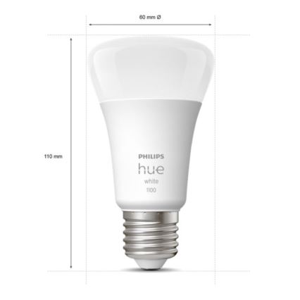 SADA 2x LED Stmívatelná žárovka Philips Hue WHITE E27/9,5W/230V 2700K