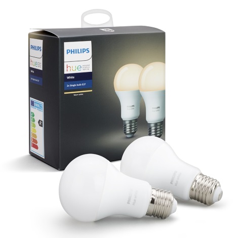 SADA 2x LED Stmívatelná žárovka Philips Hue WHITE E27/9W/230V 2700K