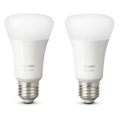 SADA 2x LED Stmívatelná žárovka Philips Hue WHITE E27/9W/230V 2700K