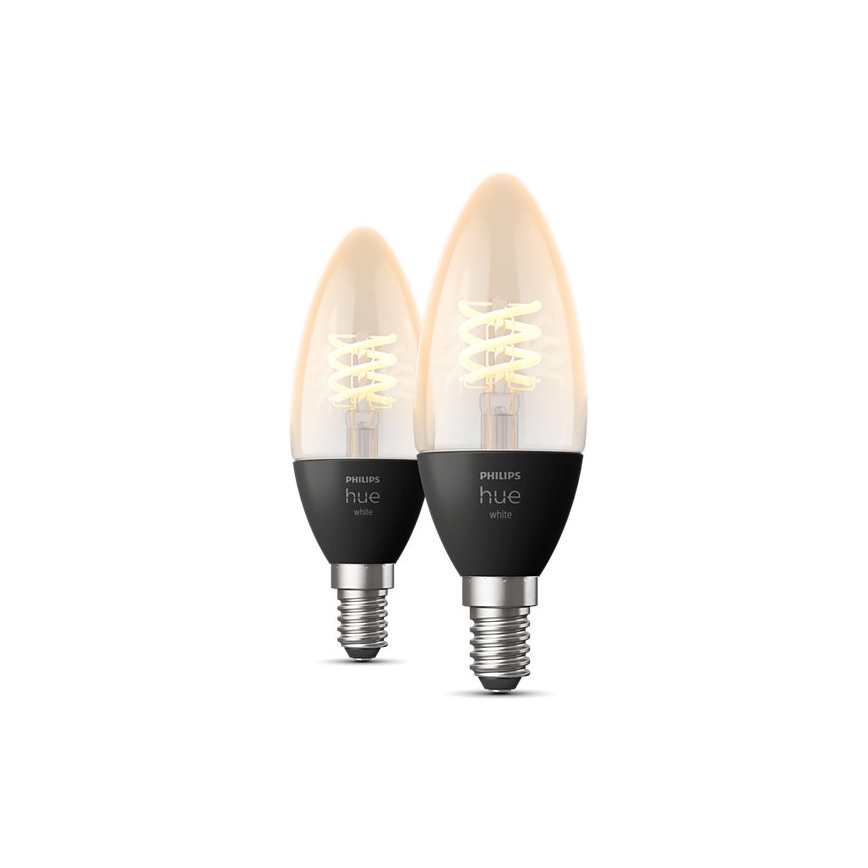 SADA 2x LED Stmívatelná žárovka Philips Hue WHITE FILAMENT E14/4,5W/230V 2100K