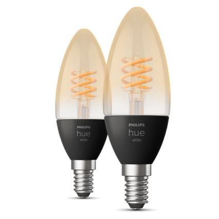 SADA 2x LED Stmívatelná žárovka Philips Hue WHITE FILAMENT E14/4,5W/230V 2100K