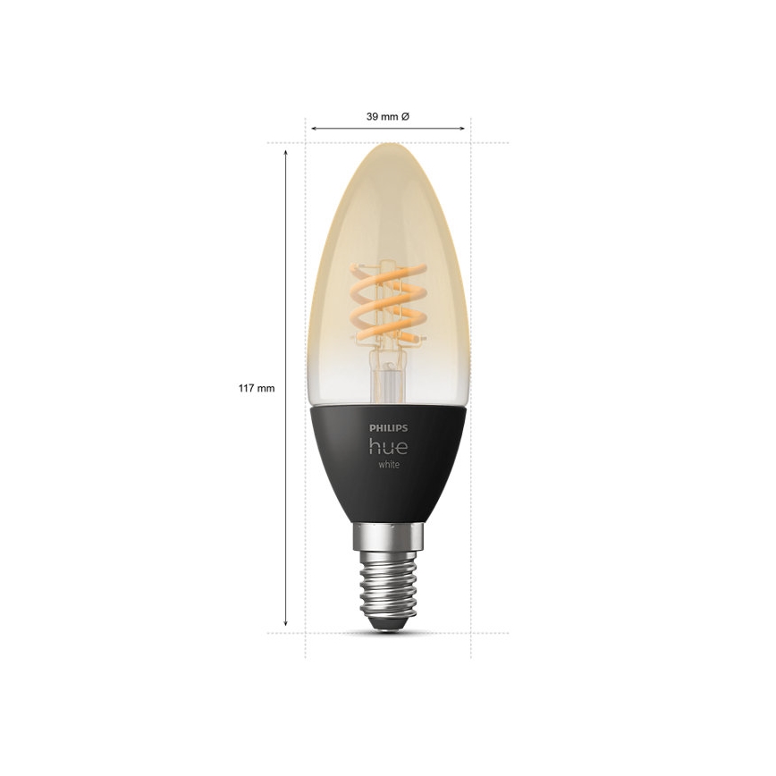 SADA 2x LED Stmívatelná žárovka Philips Hue WHITE FILAMENT E14/4,5W/230V 2100K