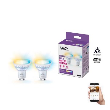 SADA 2x LED Stmívatelná žárovka se senzorem pohybu PAR16 GU10/4,7W/230V 2700-6500K CRI 90 Wi-Fi - WiZ