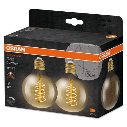SADA 2x LED Stmívatelná žárovka VINTAGE FILAMENT E27/4,8W/230V 2200K - Osram