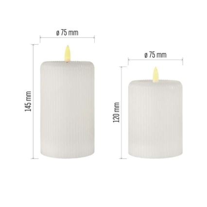 SADA 2x LED Svíčka LED/4xAA + dálkové ovládání