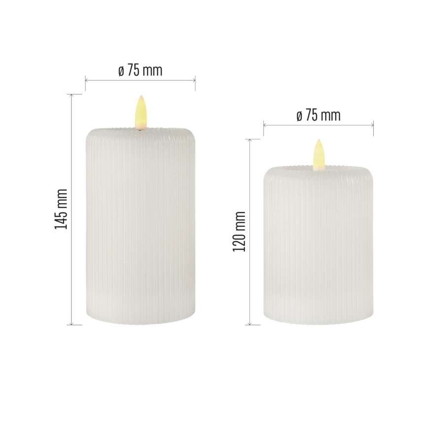 SADA 2x LED Svíčka LED/4xAA + dálkové ovládání