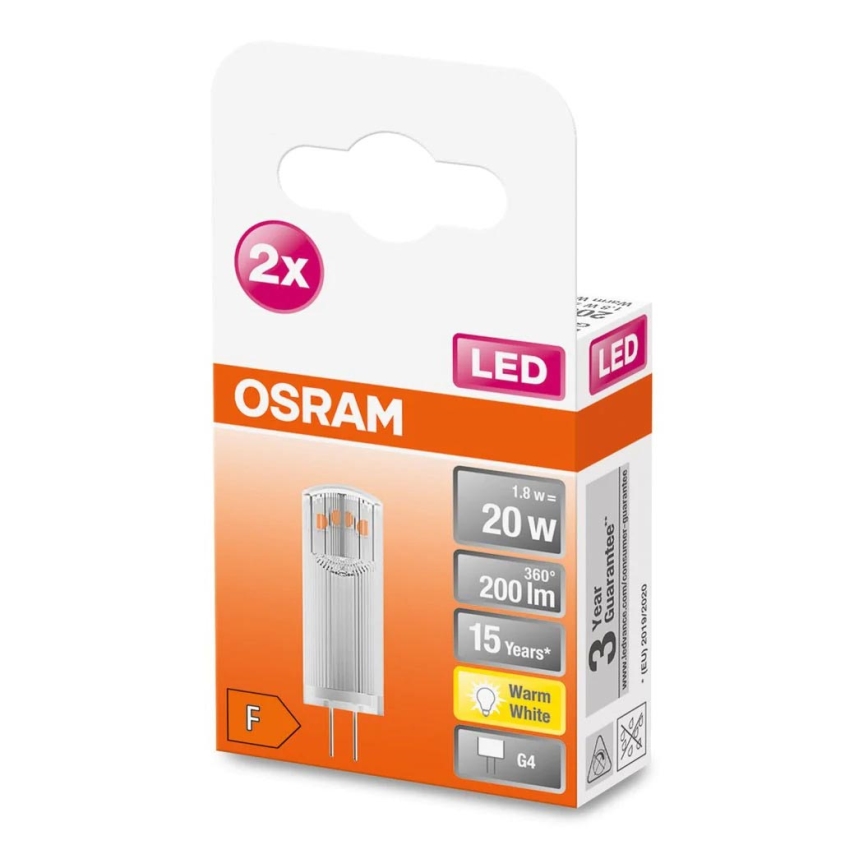 SADA 2x LED Žárovka G4/1,8W/12V 2700K - Osram