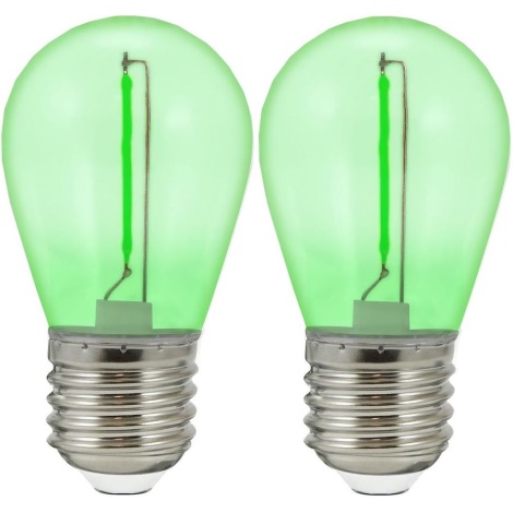 SADA 2x LED Žárovka PARTY E27/0,3W/36V zelená
