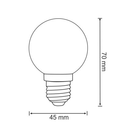 SADA 2x LED Žárovka PARTY E27/0,5W/36V červená 3000K