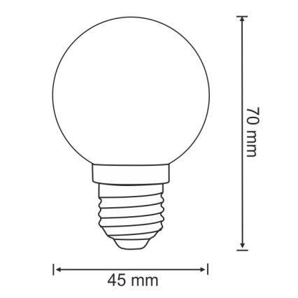 SADA 2x LED Žárovka PARTY E27/0,5W/36V zelená 3000K