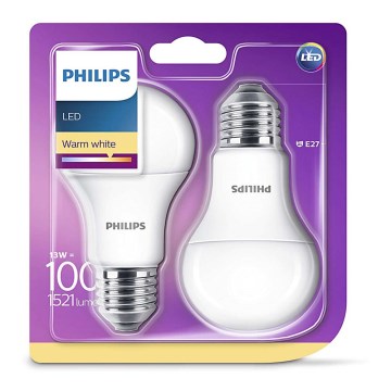 SADA 2x LED žárovka Philips E27/13W/230V SADA 2x LED žárovka Philips E27/13W/230V