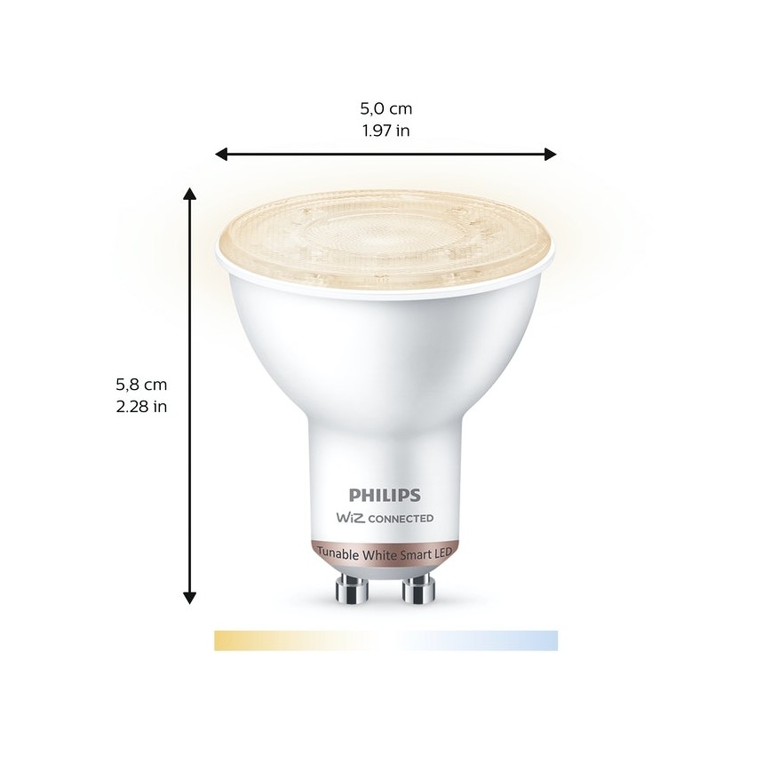 SADA 2x LED Žárovka SMART PAR16 GU10/4,7W/230V 2700-6500K Wi-Fi CRI 90 - Wiz