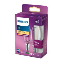 SADA 2x LED Žárovka VINTAGE Philips E14/2W/230V 2700K