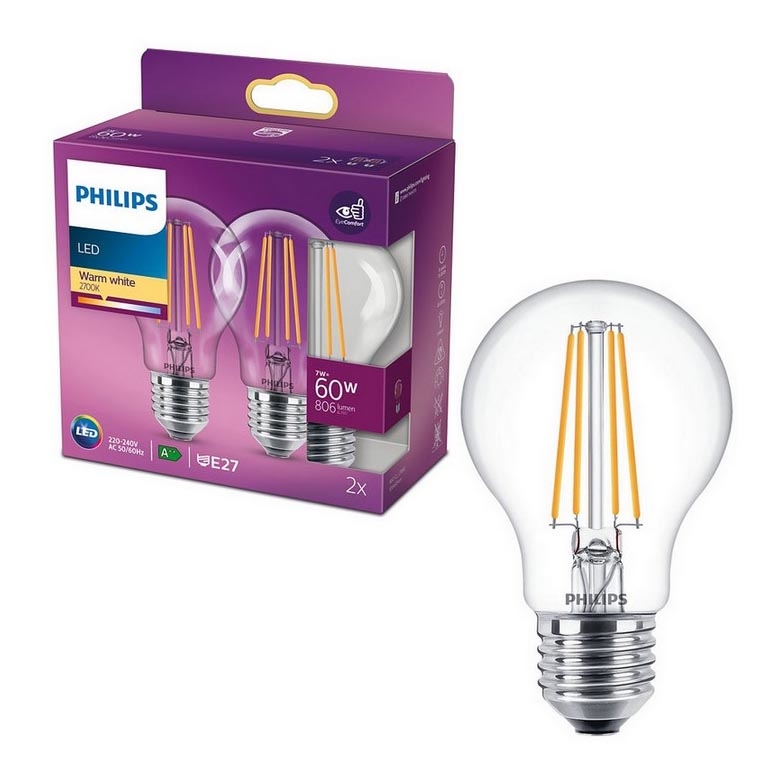 SADA 2x LED Žárovka VINTAGE Philips E27/7W/230V 2700K