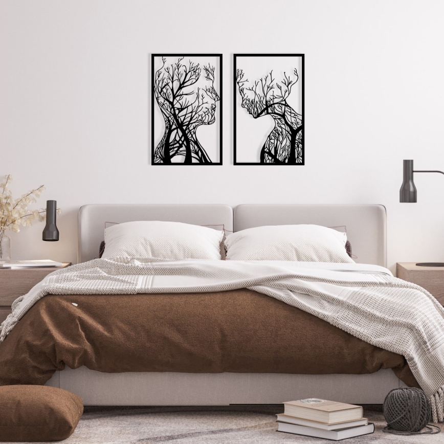 SADA 2x Nástěnná dekorace 86x63 cm strom života kov