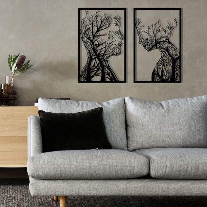 SADA 2x Nástěnná dekorace 86x63 cm strom života kov