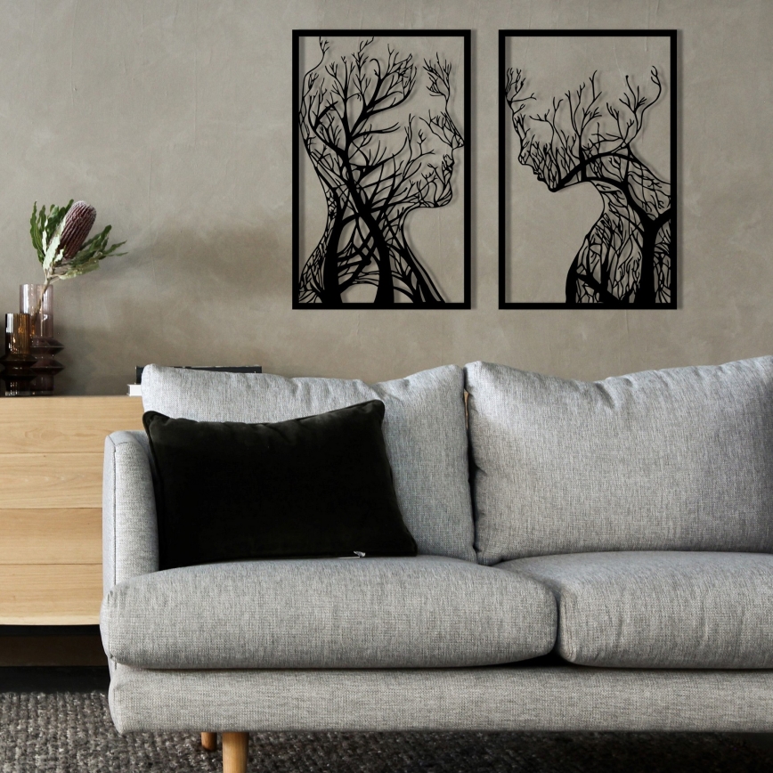 SADA 2x Nástěnná dekorace 86x63 cm strom života kov