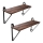 Sada 2x Nástěnná police SHELFY 60x33x20 cm hnědá/černá