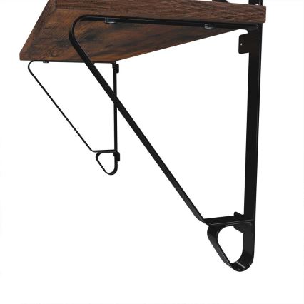 Sada 2x Nástěnná police SHELFY 60x33x20 cm hnědá/černá